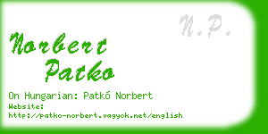 norbert patko business card