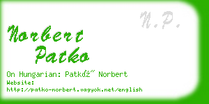 norbert patko business card